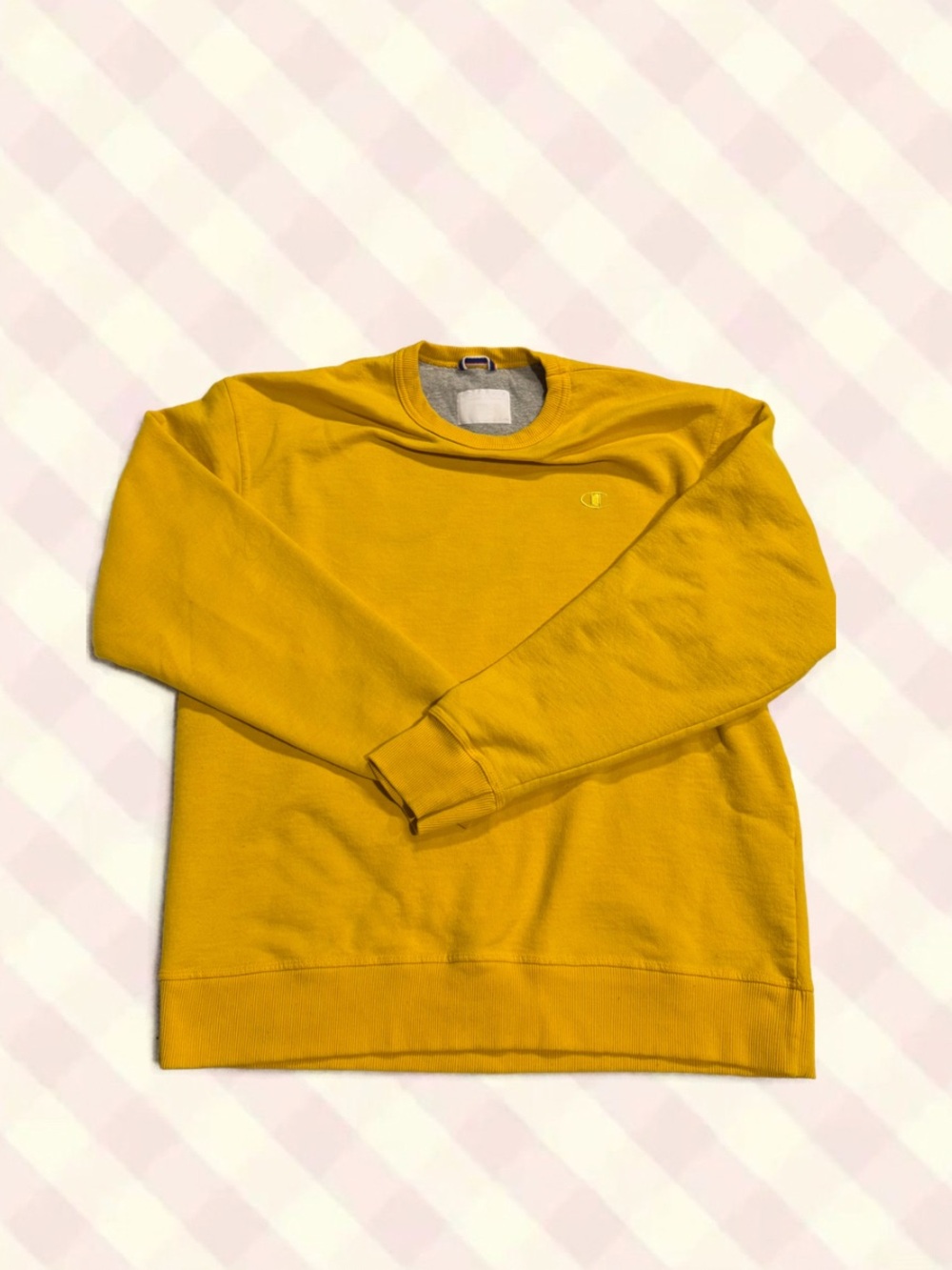 Champion Yellow Crewneck Sweatshirt - Men's Classic Fit